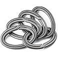 TISUR Oval Titanium Key Rings Bulk, Heavy Duty Quick Release Side Pushing Split Keyring Keychain,Strong Key Chain Rings (5XS titanium key rings)