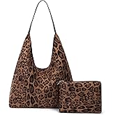Leopard Tote Bag for Women Cheetah Shoudle Purse Brown Vintage Hobo Bag Large Capacity Tote Bag for Work
