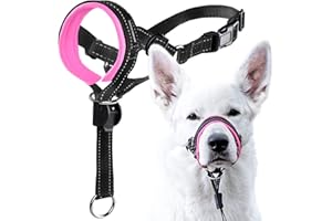 GoodBoy Dog Head Halter with Safety Strap - Stops Heavy Pulling On The Leash - Padded Headcollar for Small Medium and Large Dog Sizes - Head Collar Training Guide Included (Size 2, Pink)