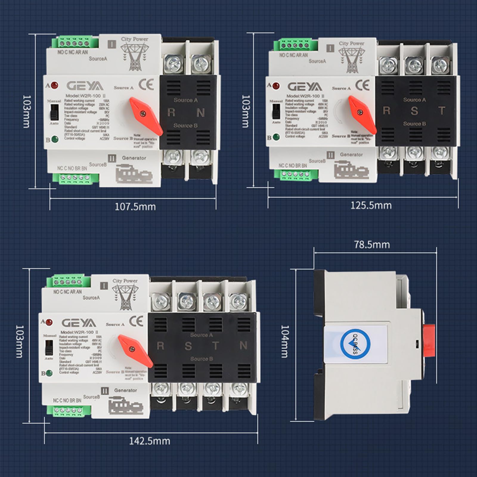 Mua GEYA Mini ATS Automatic Transfer Switch Electrical Selector ...