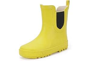 Hehainom Toddler Kids Rain Boots for Girls Boys Waterproof Rainboots Easy-on Light Weight Chelsea Rain Shoes