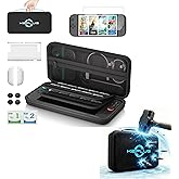 KEPLUG Switch Carrying Case for Nintendo Switch & OLED,Protective Hard Shell Travel Case with Game Card Holder, Accessories Storage & Tempered Glass Screen Protector, Gift for Kids & Family
