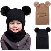 ENBAOHUI Baby Winter Hat Scarf 2 Packs Toddler Winter Hat Boys Girls Beanies for Kids Knit Warm Kids Beanie hat 1-6T