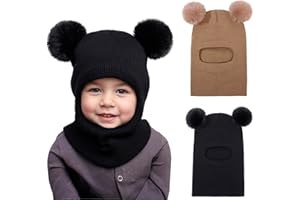 ENBAOHUI Baby Winter Hat Scarf 2 Packs Toddler Winter Hat Boys Girls Beanies for Kids Knit Warm Kids Beanie hat 1-6T