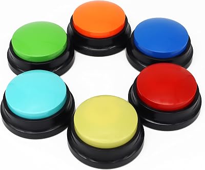OFVENS Voice Recording Button 30s Dog Training Buzzer 6 Pack ABS Plastic