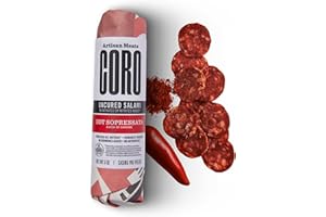 Coro Hot Sopressata Uncured Artisan Salami Stick – 5oz | Cayenne & Bold Spice | Perfect for Charcuterie Boards, Snacking, Holiday Gifts | All Natural, Gluten-Free, No Added Nitrates & Nitrites