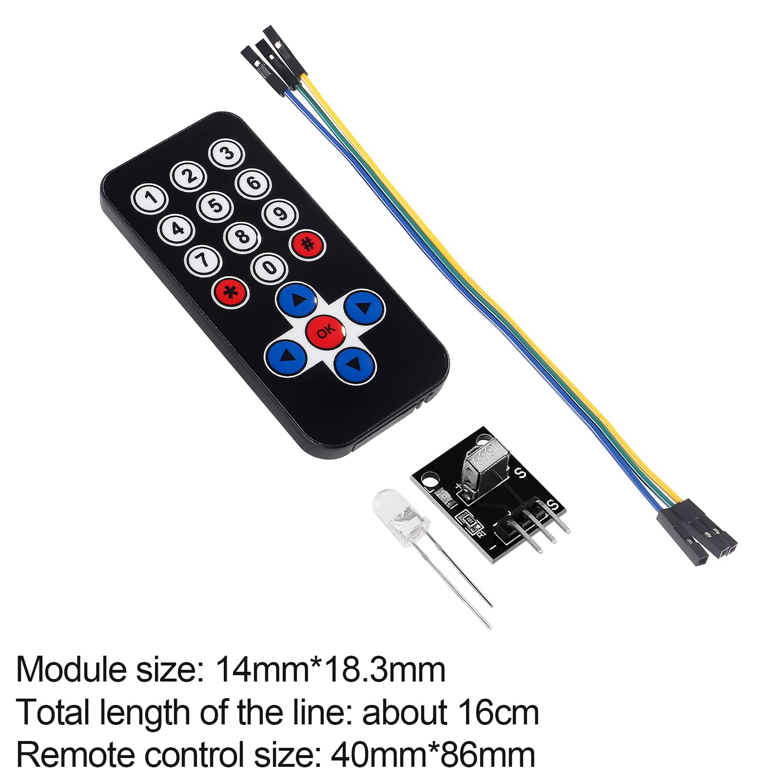 Mua 2Sets Infrared IR Remote Control Sensor Module Kits, 17-Key ...
