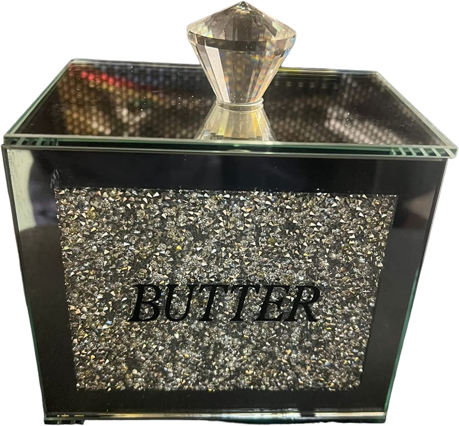 Amazing Gift crystal Glass Butter Dish - Antique Butter Storage Serving Tray with Lid, Ideal for Home Made Artisan Butter