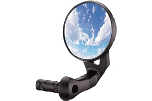 Generic Bike Handlebar-End Rear View Mirror, 2K HD Anti-Glare capability up to 50%, Shatterproof, Nylon Fiber Frame, Adjustable, 15-22mm Handlebar Fit (Silver, EV001S)