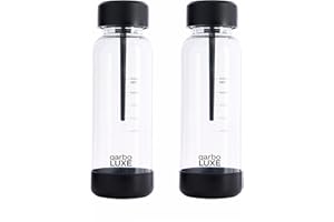 TWENTY39 qarbo LUXE - 1L PET Bottles for Premium Sparkling Water Maker Machine - Twin Pack - includes Two Airplus Carbonation Caps.