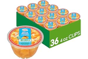 Dole Fruit Bowls Diced Mango in 100% Juice Snacks, 4oz 36 Total Cups, Gluten & Dairy Free, Bulk Lunch Snacks for Kids & Adults