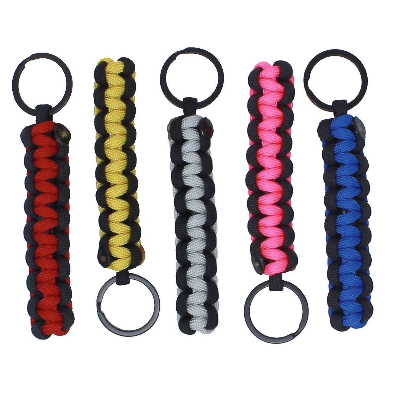 Paracord Key Chains Assorted Colors 5 Pack Handmade