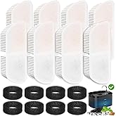 Cat Water Fountain Filters for 84oz/2.5L Petilog Pet Water Dispenser Fountain (8 Filters& 8Sponges)