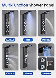 ROVOGO No Battery Needed Shower Panel System with