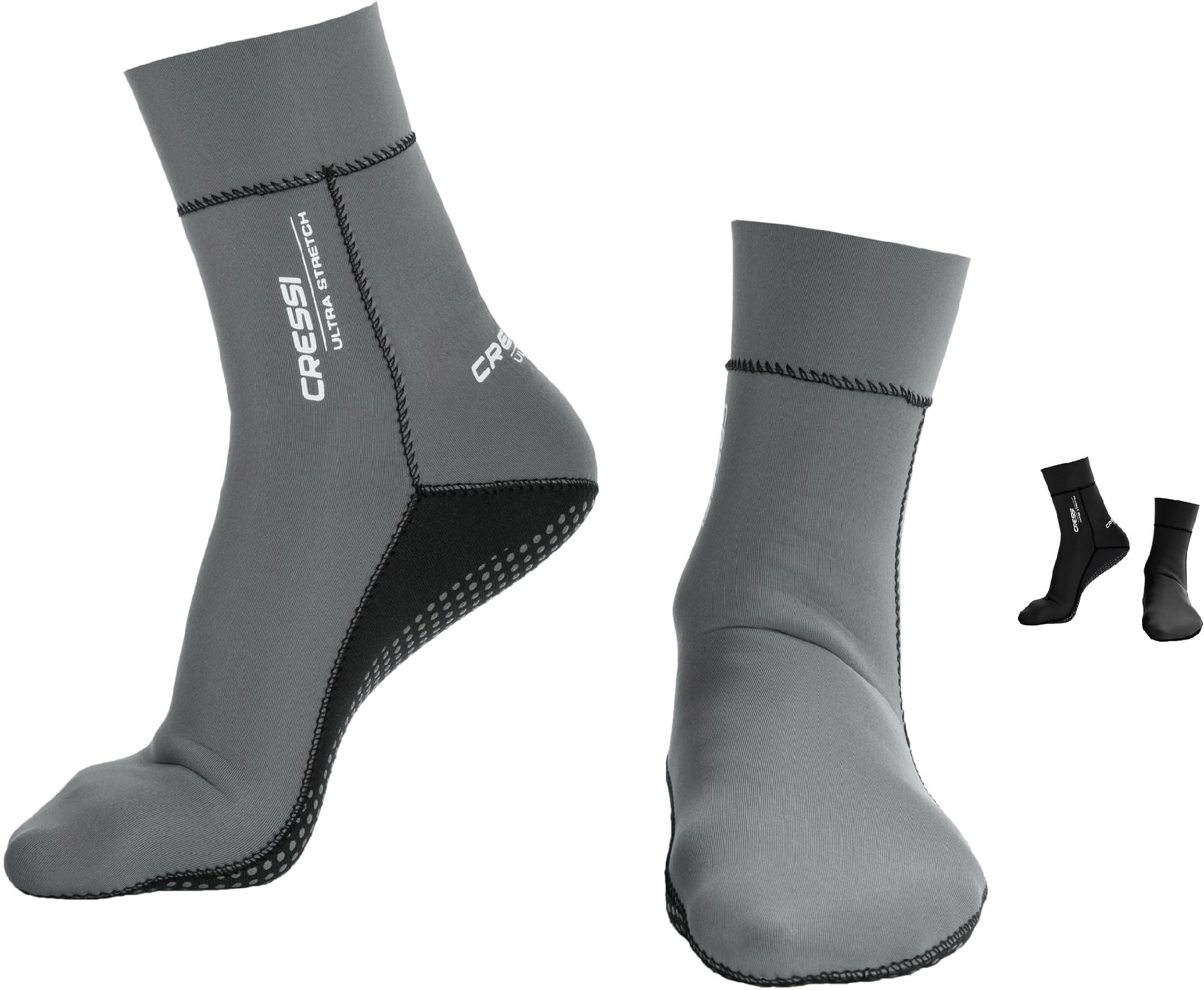 Cressi Adult Ultra Stretch Socks Swim Wear - Grey, Large