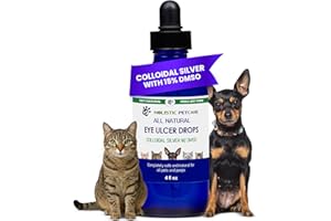 Holistic Pet Care Eye Ulcer Drops - Colloidal Silver with DMSO Eye Drops for Dogs & Cat Eye Infections & Irritations - Eye Ca