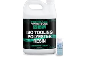 FIBERGLASS WAREHOUSE ISO Polyester Laminating Resin - 1 Gallon Including Catalyst - Fast Wet Out, Corrosive Resistant, High Strength - Ideal for Marine, Industrial, and Mold Making Applications