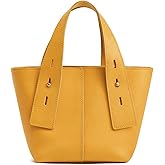 S-ZONE Leather Mini Crossbody Tote Bag Satchel Top-Handle Handbags Shoulder Purses with Adjustable Handle Strap