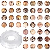 CMBYN 4mm 200pcs Natural Stone Round Beads Genuine Stone Beading Loose Gemstone DIY Charm Smooth Beads for Bracelets Necklaces Earrings Hole Size 1mm (Brown Zebra Jasper 4mm)