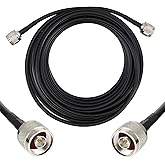 25ft N Male to N Male S-MR240 Pure Copper Cable, GEMEK Low Loss Extension Coaxial for 3G/4G/5G/6G/LTE/ADS-B/Ham/GPS/WiFi/RF R