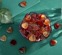 20 PCS Natural Heart Healing Crystals Red Carnelian