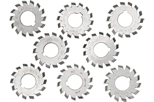 8Pcs Gear Cutter, High Speed Steel Cutting Tool M1.5 20° 5mm 6mm, with Workmanship, for Milling Gears