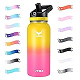 Vmini Water Bottle with Straw, Wide Sturdy Straw