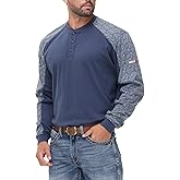 VANLENS Men's Green Large Regular Fit 5.5oz 100% Cotton Long Sleeve FR Shirt for Work & Outdoor Activities