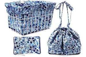 CRUISER CANDY Bike Basket Liner Waterproof, Universal Fit for Most Bike Baskets, Stylish 2in1Tote, Bike Basket Cover, EBiKE Front Wire Or Wicker Bike Baskets Fits Up to 15x12x10