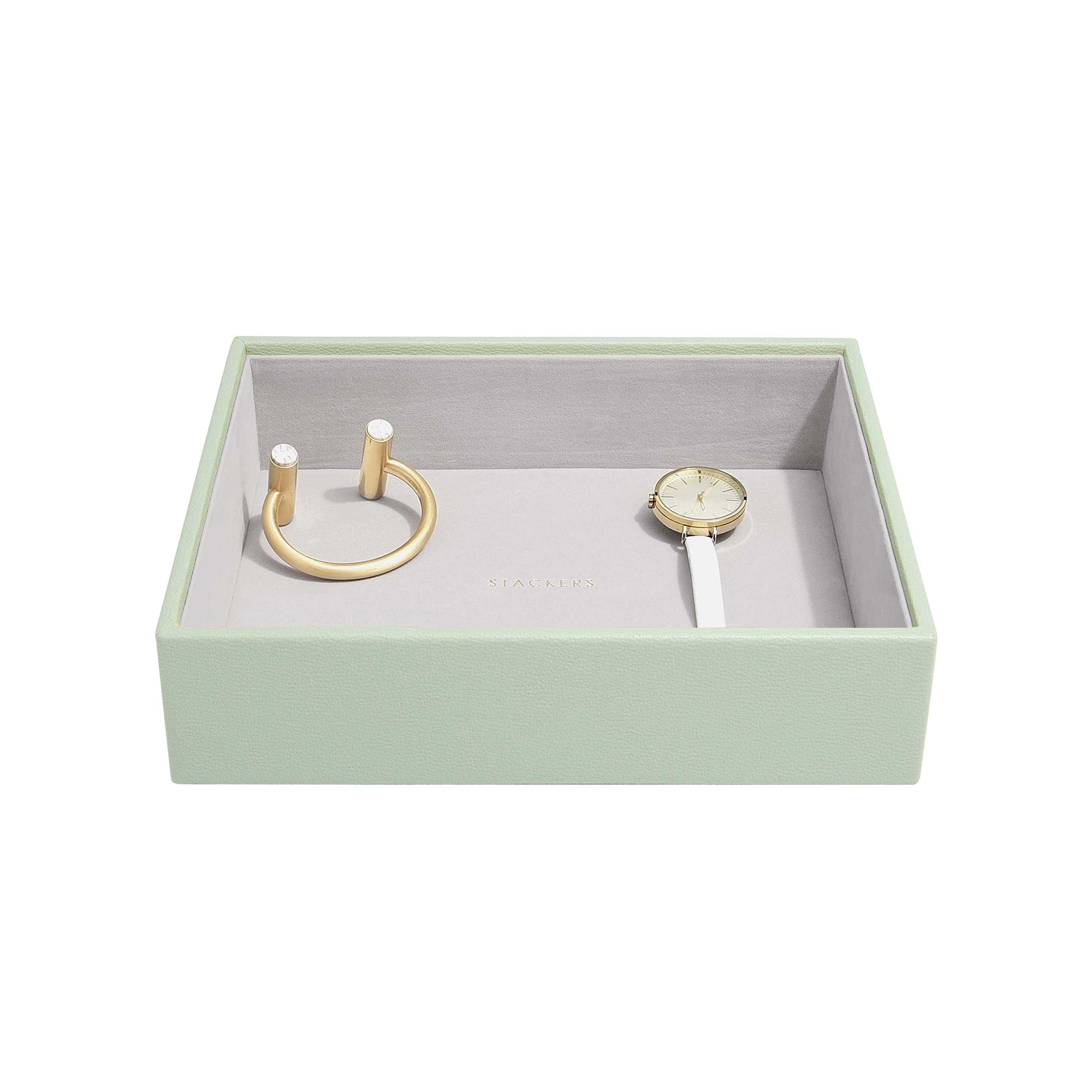Stackers Sage Green Classic Medium Jewellery Box Chunky Jewellery Layer
