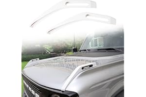 sukemichi Trail Sight Cover Engine Hood Hinge Cover Hood Side Release Handles Decoration Exterior Accessories for Ford Bronco Accessories 2021 2022 2023 2024 2025, White, 2 Pack