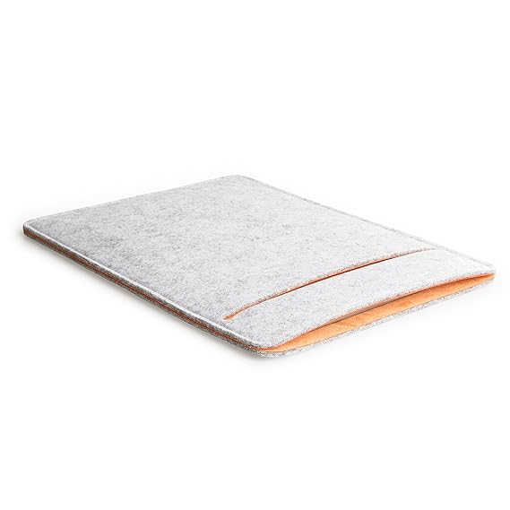 FORMGUT Tablet Tasche für iPad Pro 9,7“, Schutzhülle aus Filz - Hellgrau Orange