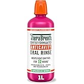TheraBreath Anticavity Fluoride Mouthwash, Sparkle Mint, Dentist Formulated, 1 Liter