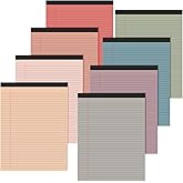 Fuutreo 8 Pcs 8.5'' x 11'' Colored Legal Pad 50 Sheets Per Writing Pads Narrow Ruled Notepad Perforated Writing Notepad Office Supplies for College Office Business (Vintage Color)