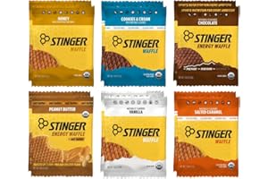 X-ZONE Honey Stinnger Organic Waffle 6 Flavor Variety Pack, Energy Stroopwafel for Exercise, Endurance and Performance Sports Nutrition for Home & Gym, Pre & Post Workout (12 Pack)