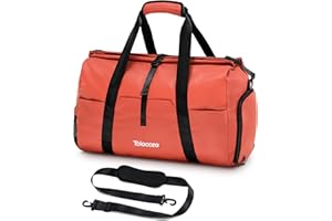Tolaccea Gym Duffel Bag for Women, Travel Bags Foldable Sports Duffle with Shoe Compartment & Wet Pocket, Lightweight & Water-Resistant, Perfect for Workout, Weekender Overnight & Carry-On Expandable