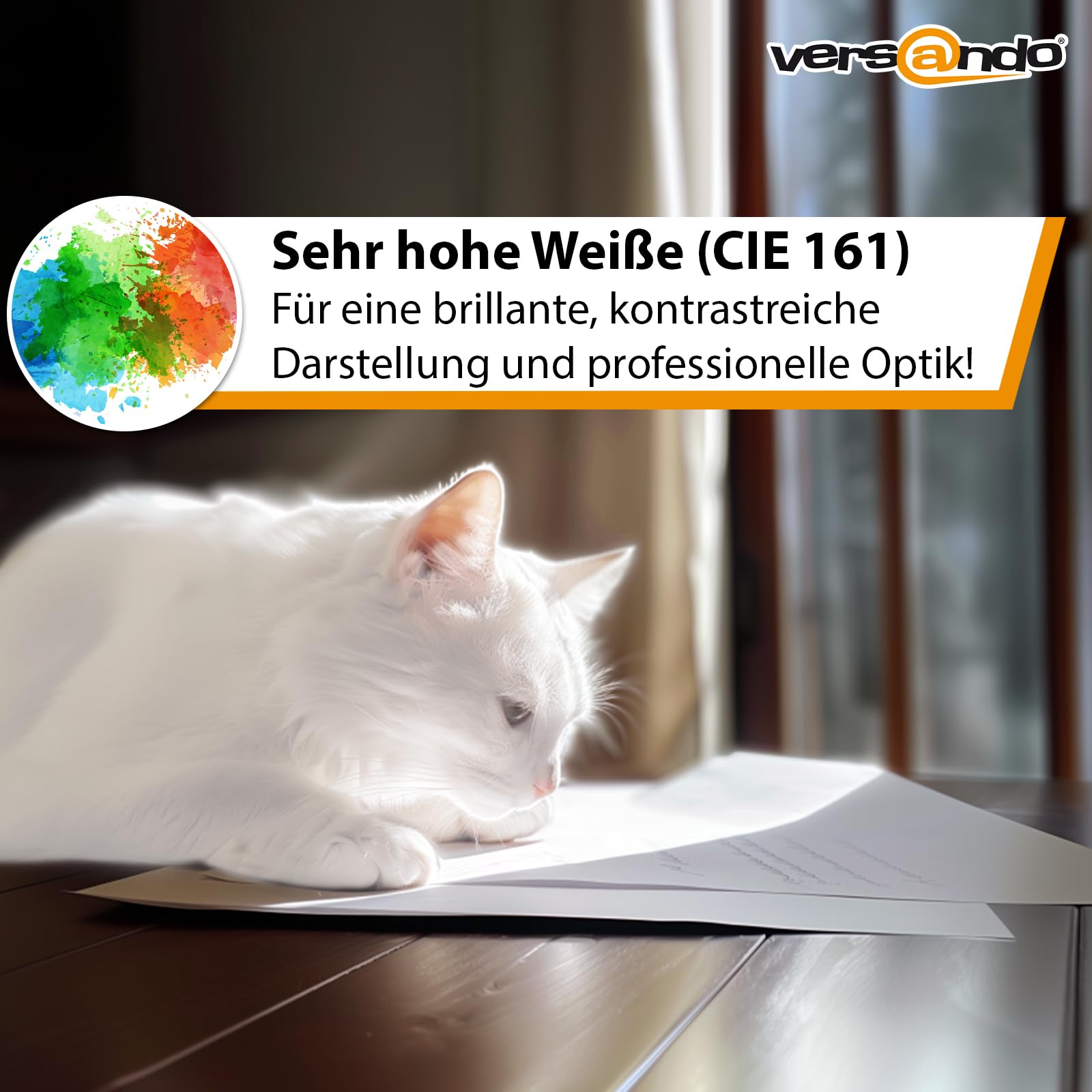 versando 1.500 Blatt Druckerpapier A4 hochweiß CIE161 Premium Kopierpapier (3x 500 Blatt HighWhite 80) strahlende Farben, klare Schrift, PEFC zertifiziert 2