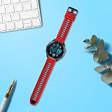 kwmobile Silicone Watch Strap for Garmin Forerunner 965 955 945 745 Red Black view 2