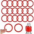 20 Pcs Ring Toss Rings for Bottles 2 Inch Red Plastic Rings for Ring Toss Plastic Bottle Ring Toss Game Carnival Games Fun Target Toys