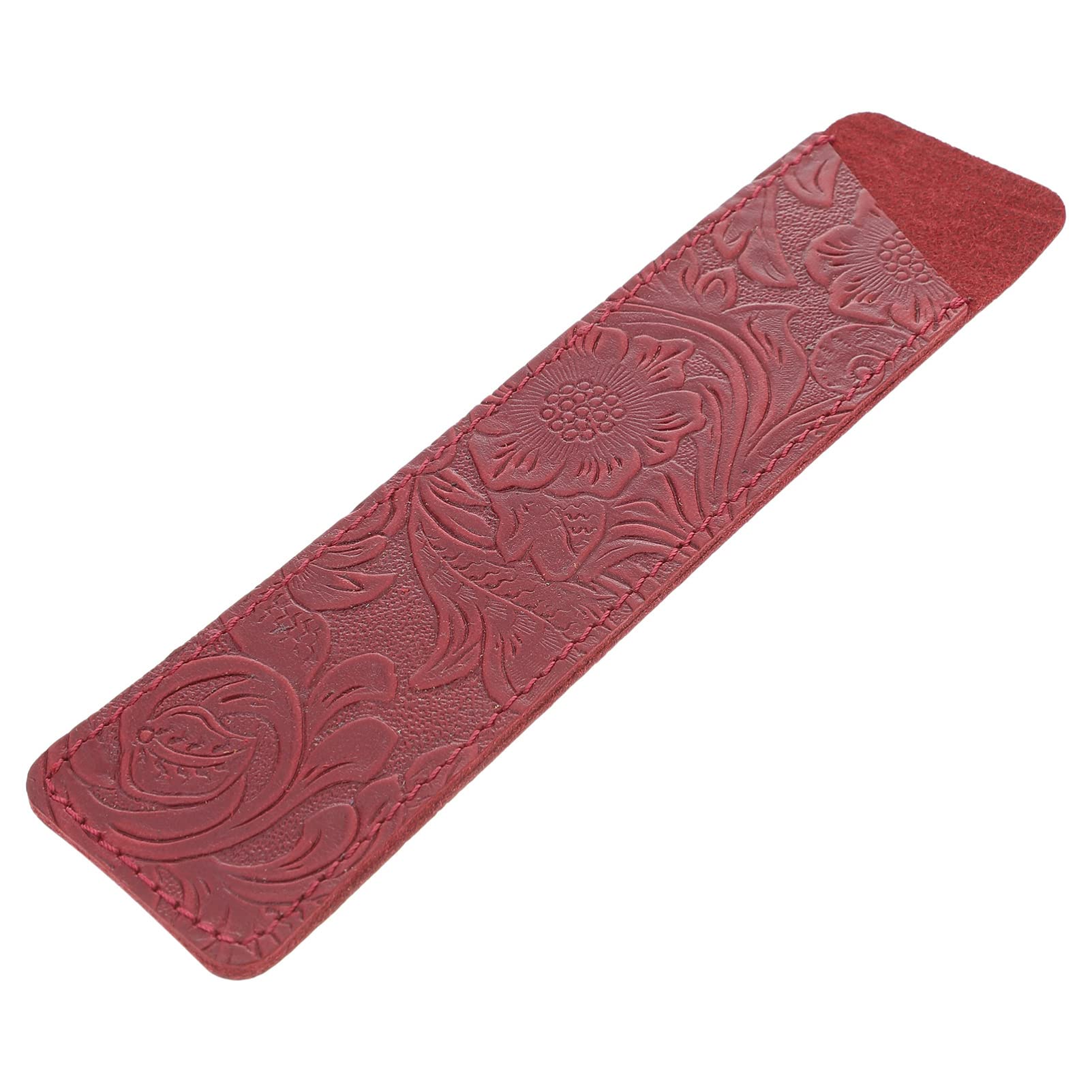 Handmade Red Leather Pen Holder Vintage Pouch for Fountain Pen Stylish Stationery Organizer for School and Office