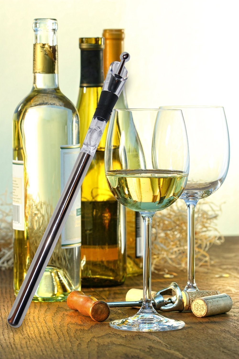 Mayshion Stainless Steel Wine Chiller with Aerator Pourer and Stopper