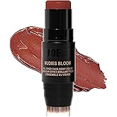 Nudestix Nudies Bloom All Over Dewy Color – 3-in-1 Cream Blush Stick for Cheeks, Eyes & Lips with Built-In Brush | Sheer, Glossy Finish | Vegan, Long-Wear, Multi-Use Makeup