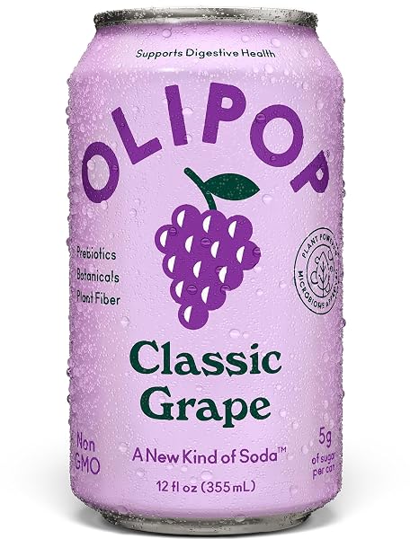 OLIPOP CLASSIC GRAPE PREBIOTIC SODA SGL, 12 FZ