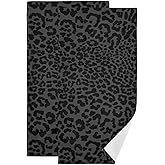 QINGAIYUA 2 Pcs Black Grey Leopard Print Hand Towels for Bathroom 14"x28",Soft Quick Dry Black Wildlife Cheetah Animal Skin Guest Bath Towels,Decorative Towels for Bathroom Kitchen Dish Face Gym