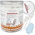 Boyizupha 100 Pcs Baby Disposable Gauze Toothbrush,Baby Tongue Cleaner Newborn,Infant Mouth Oral Care Cleaning Swabs for 0-36 Month
