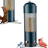 LCSEVEN Bird Feeders for Outdoors Squirrel Proof with Weight-Activated Perches, Hanging Bird Feeder for Outside, Metal Feeder for Wild Cardinal, Finch, Blue Jay, Chickadee, 3LB Seed Capacity, Green