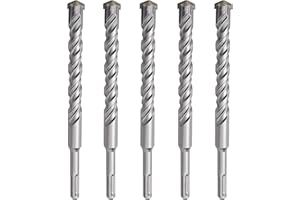 5 Pack 15/32" x 8.26" SDS Plus Rotary Hammer Drill Bit, 12 x 210mm Masonry Drill Bit Carbide Tipped for Concrete, Brick, Ceme