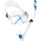 Cressi Panoramic Wide View Mask &amp; Dry Snorkel Kit for Snorkeling, Scuba Diving - Pano 4 &amp; Supernova Dry: Designed in Italy