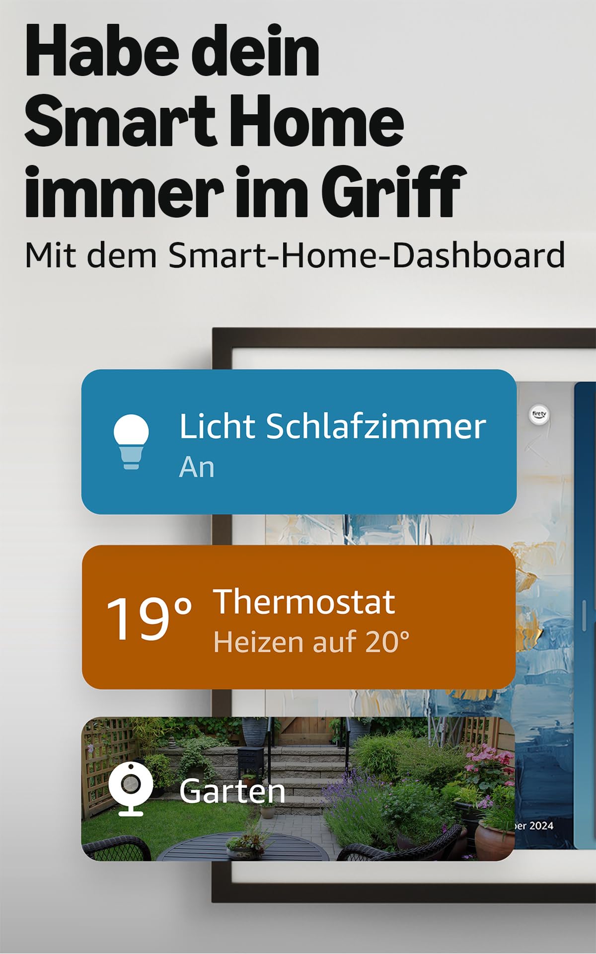 Amazon Echo Show 21 (neueste generation) | Beeindruckendes 21-Zoll-Smart-Display mit integriertem Fire TV, kraftvollem Klang, immersivem HD-Streaming und Alexa 4