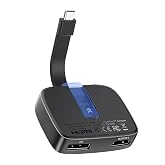 Cable Matters Portable USB C to HDMI and DisplayPort Adapter | 2x 4K@60Hz / 1x 8K@30Hz, macOS One Extended Display, Foldable, Thunderbolt 4 Compatible, for Dell XPS/Surface Pro/MacBook